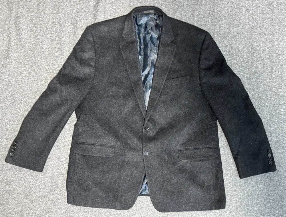 Lauren Ralph Lauren Wool Cashmere Silk Gray/Brn 2 Button RN90736 Coat Jacket 48R